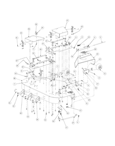 Fabricated Cutter Deck Diagram and Parts List for M48-KW 53CB5DAV750-19-HP-OHV Cub Cadet Lawn Tractor